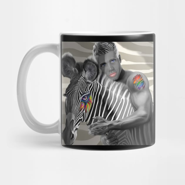 LGBTQ Prideful Friends Man And Zebra by egcreations